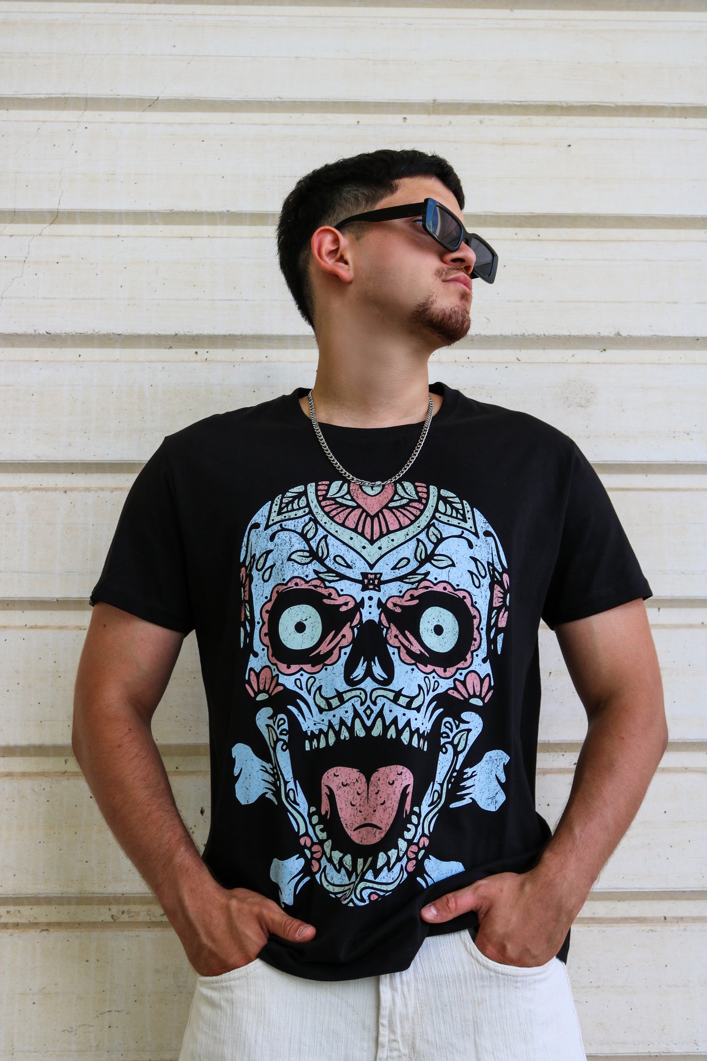 Camiseta Oversized Grinning Skull