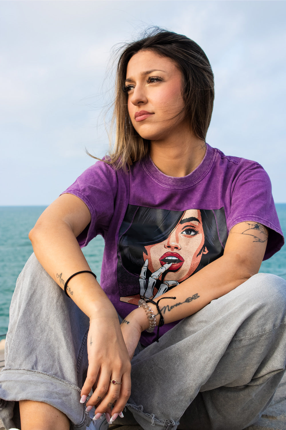 Camiseta Top Crop Hush Pop
