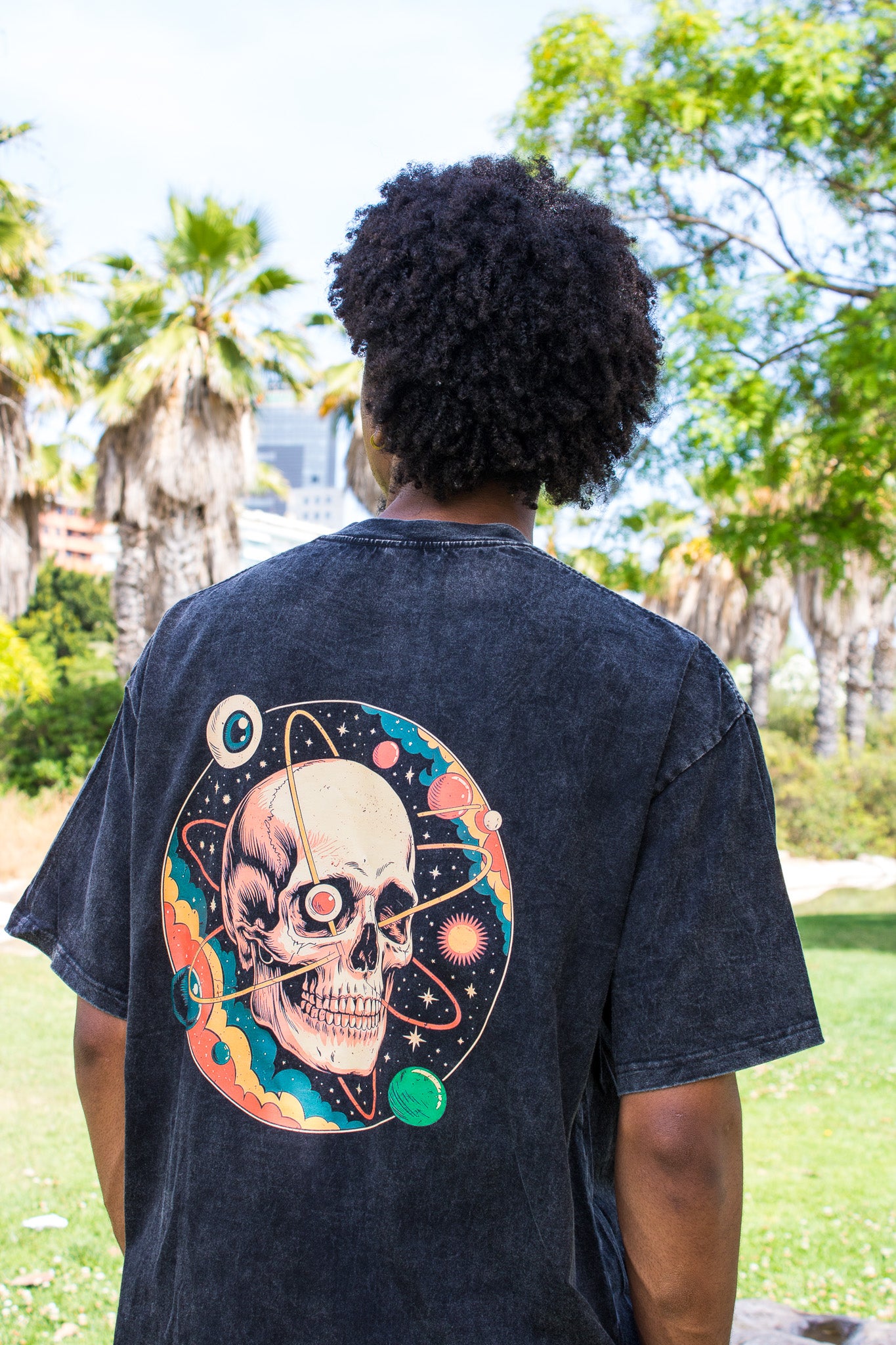 Camiseta Oversized Cosmic Skull