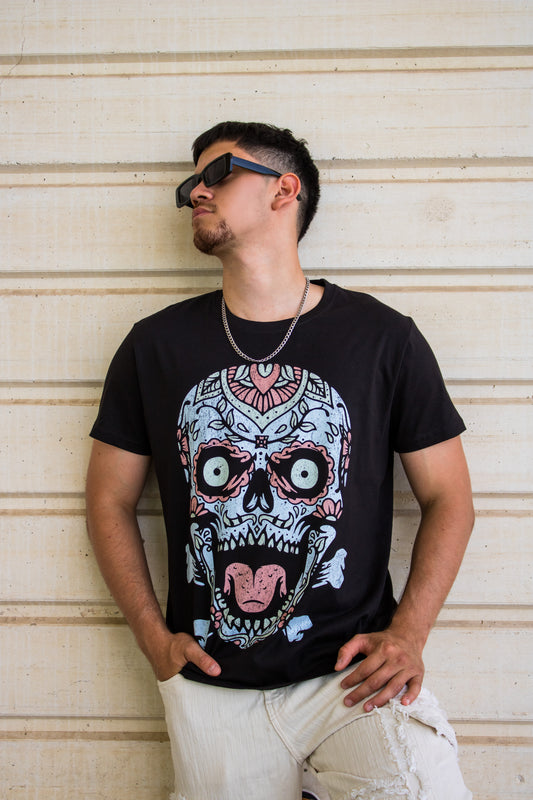 Camiseta Oversized Grinning Skull