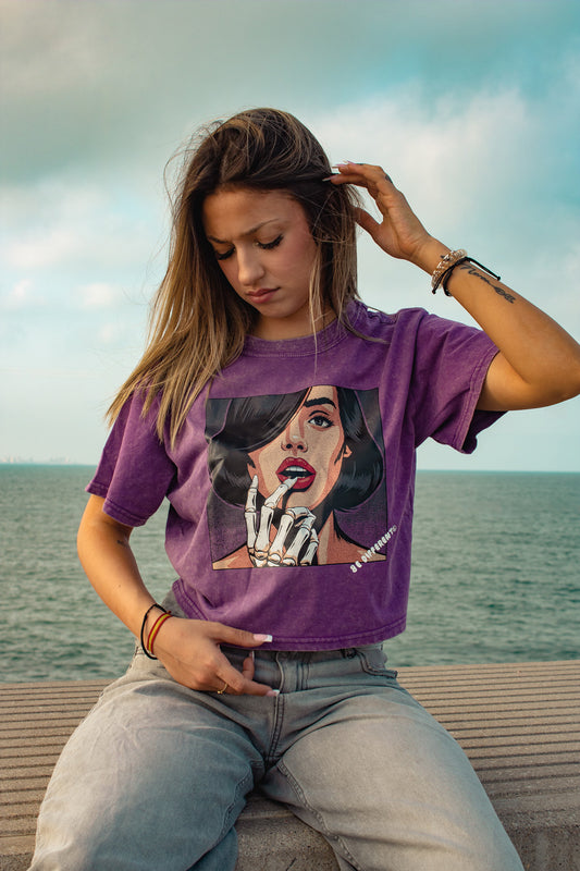Camiseta Top Crop Hush Pop